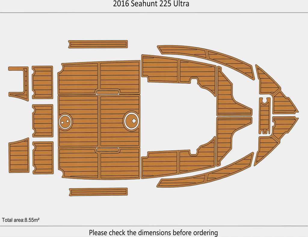 EVA Pads for Sea Hunt 225 Ultra (2016) - Cockpit Foam Floor Mat