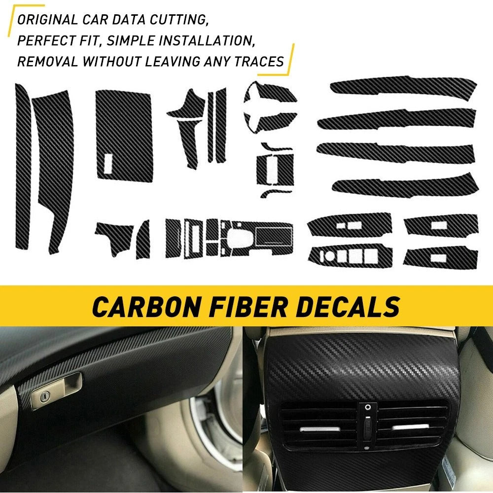 11PC Carbon Fiber Style Interior Trim Kit for Honda Accord (2008–2012)