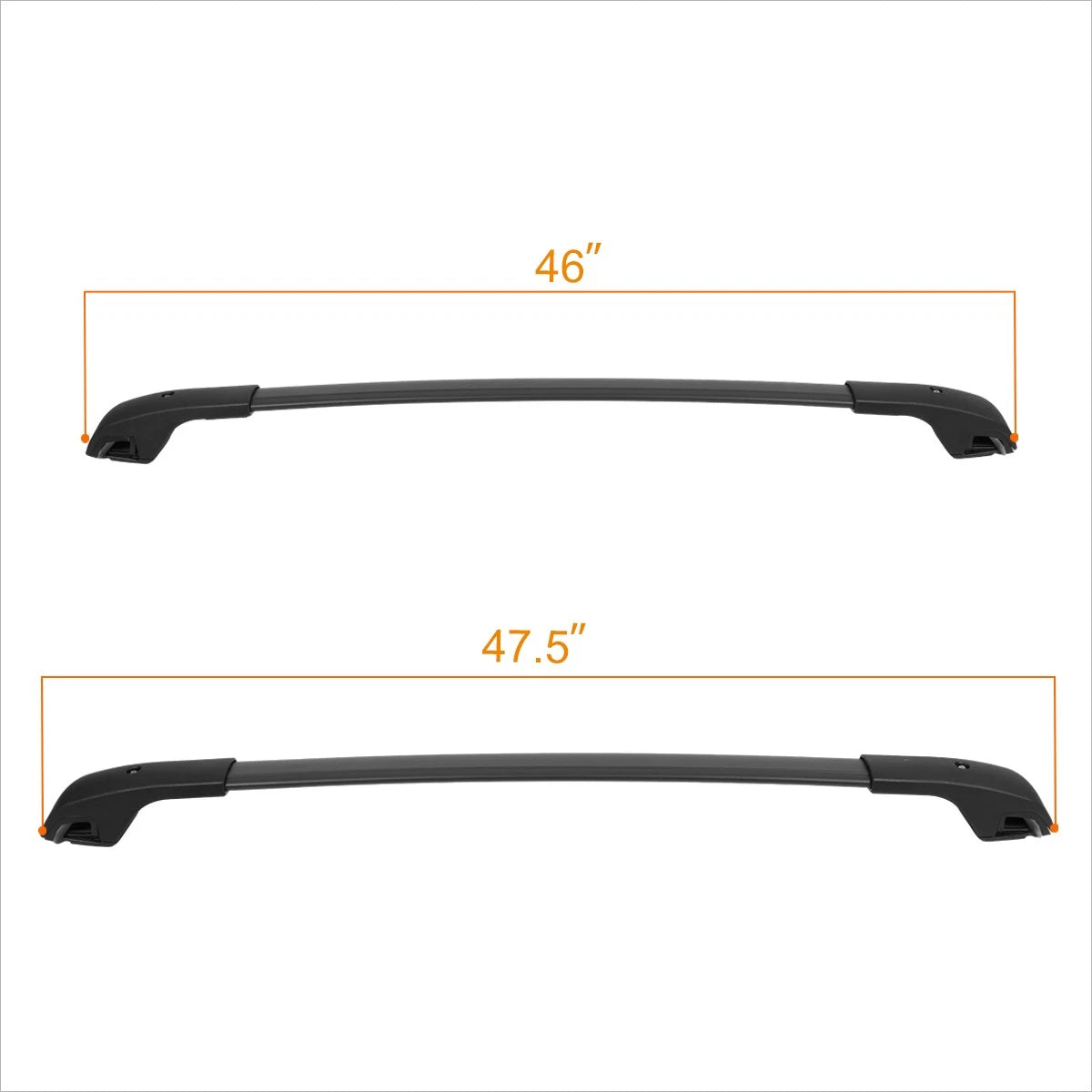 Set of 2 Aluminum Roof Rack Cross Bars for Jeep Renegade (2015–2020)