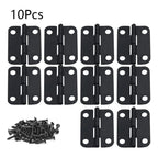 10pcs Mini Black Door Hinges for Dollhouse (25mm x 18mm)