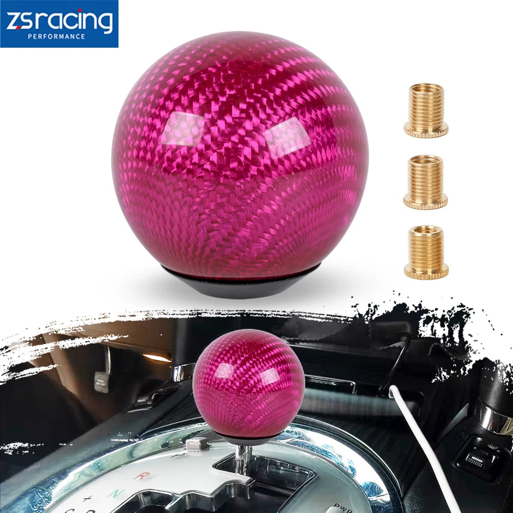 Universal Carbon Fiber Manual Gear Shift Knob with Adapters