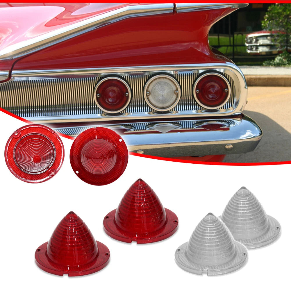 Set of 6 Rear Backup & Tail Light Lenses for Chevrolet Impala Bel Air Biscayne El Camino (1960–1961)