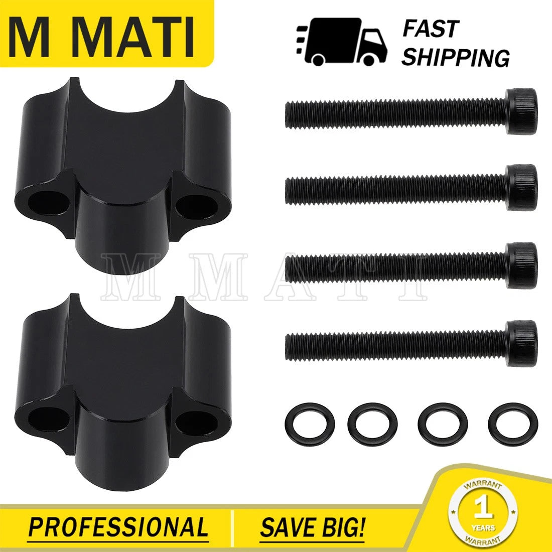 30mm Handlebar Risers for Honda Yamaha ATV Dirt Bike (7/8" Bar Clamp)