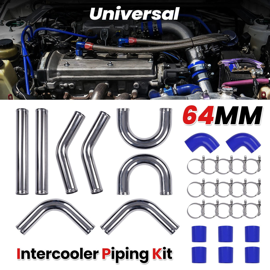 2.5" Aluminum Turbo Intercooler Pipe Tube Kit for Universal (All Models)