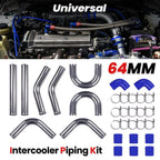 2.5" Aluminum Turbo Intercooler Pipe Tube Kit for Universal (All Models)