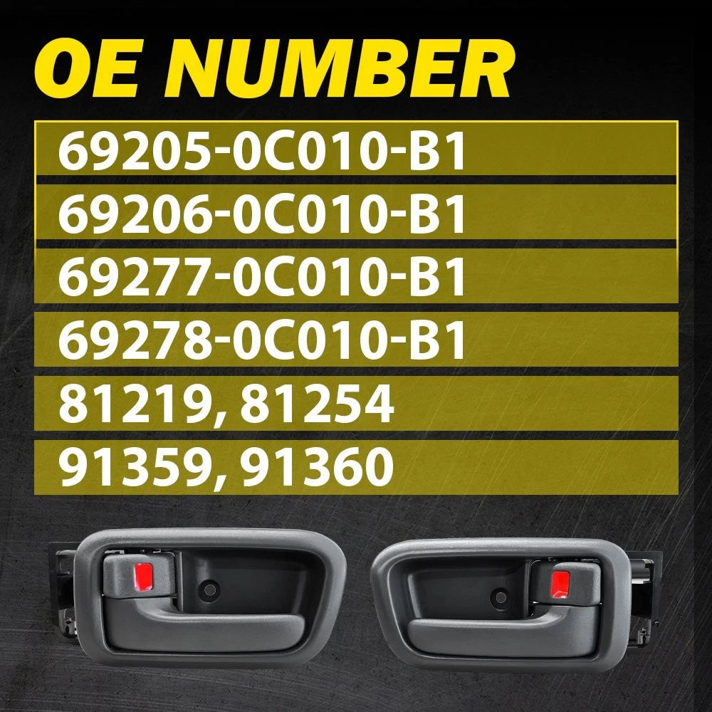 2X Interior Door Handle Trim Gray for Toyota Tundra (2000–2006)