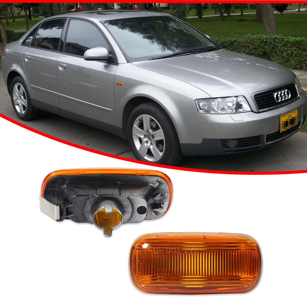 OE-Style Amber Side Marker Reflectors for Audi A6 S6 A4 (C5 C6 B6 B7)