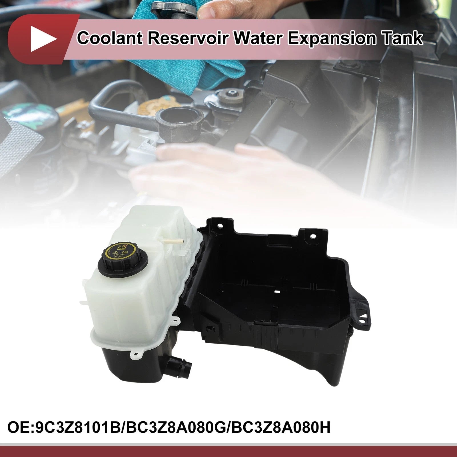 LH Engine Coolant Expansion Overflow Tank w/ Cap No.BC3Z8A080B for Ford F250 F350 (2011–2016)