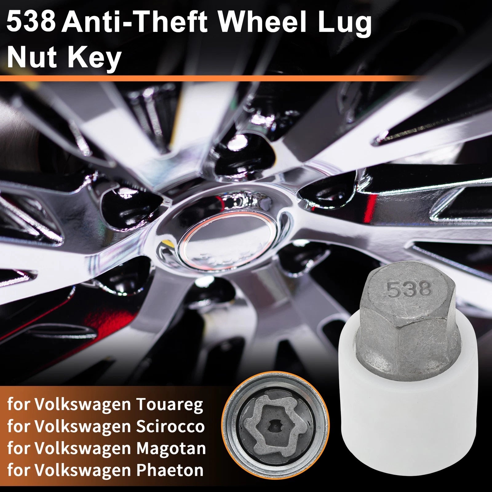 Wheel Lock Lug Nut for Volkswagen Touareg (2004–2017) 538