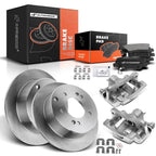 Rear Disc Brake Rotors & Pads + Caliper for Kia Soul (2010–2022)