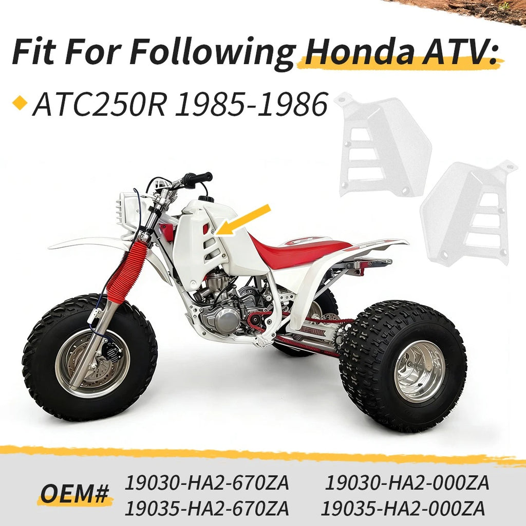 Radiator Shrouds for Honda ATC250R (1985–1986) - White
