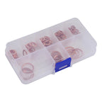 Copper Washers Seal Assortment Kit 100 Pcs for Universal Applications (130x68x22mm)