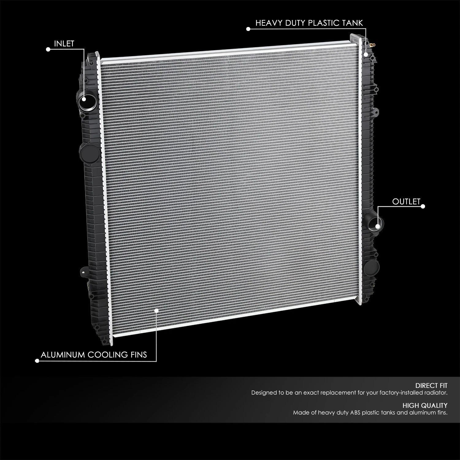 3-Row Aluminum Core Radiator for Freightliner Coronado (2003–2007)