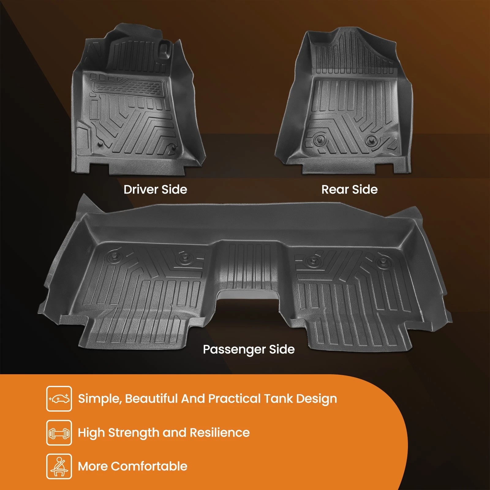 3D Molded TPE Rubber Floor Mat Liner for Toyota Camry (2007-2011)
