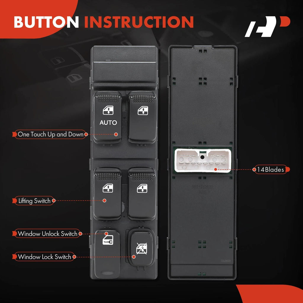 Front Left Power Window Switch for Kia Spectra (2002-2006)
