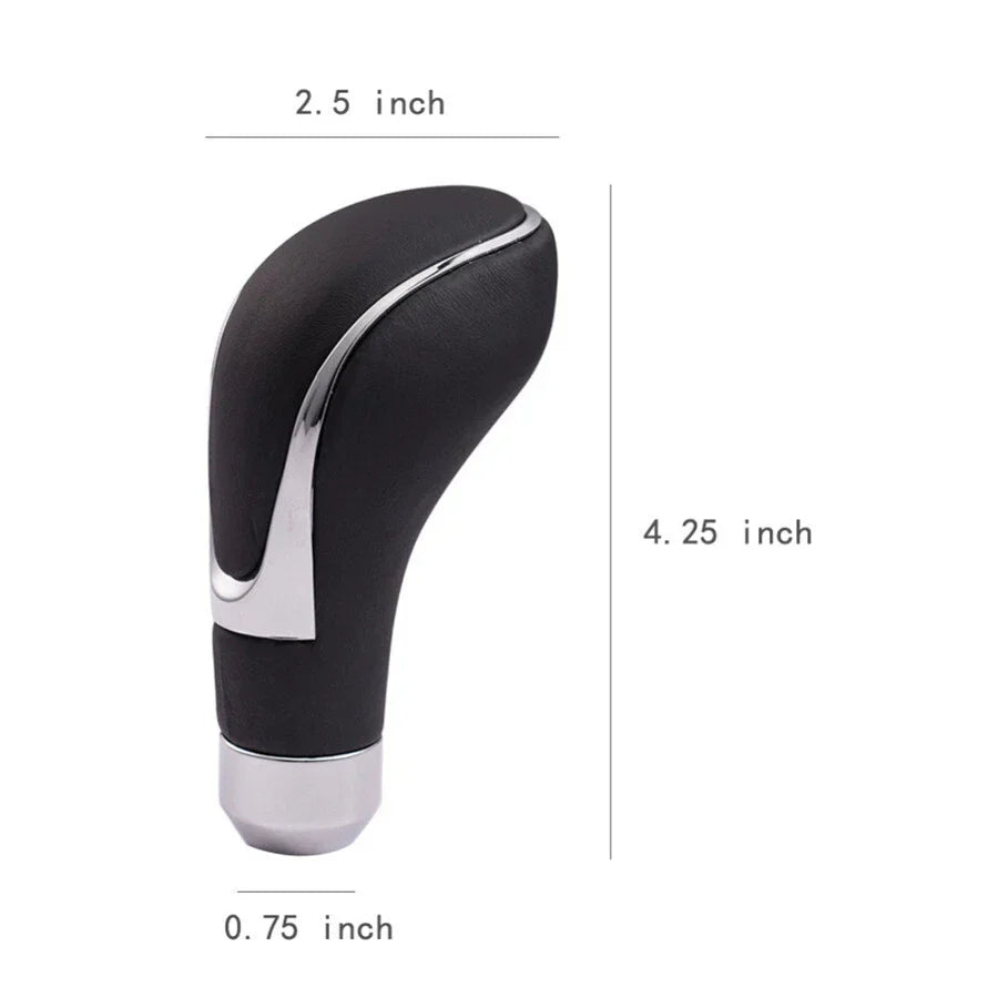 Black Leather Gear Shift Knob Shifter Lever Grip for Car (8mm, 10mm, 12mm)