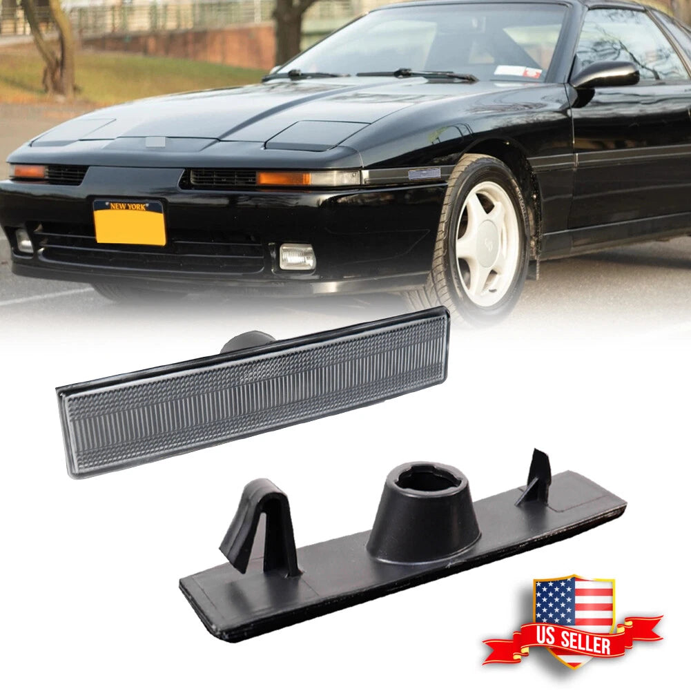Clear Lens Front Bumper Side Marker Signal Light for Toyota Supra (1987–1992)