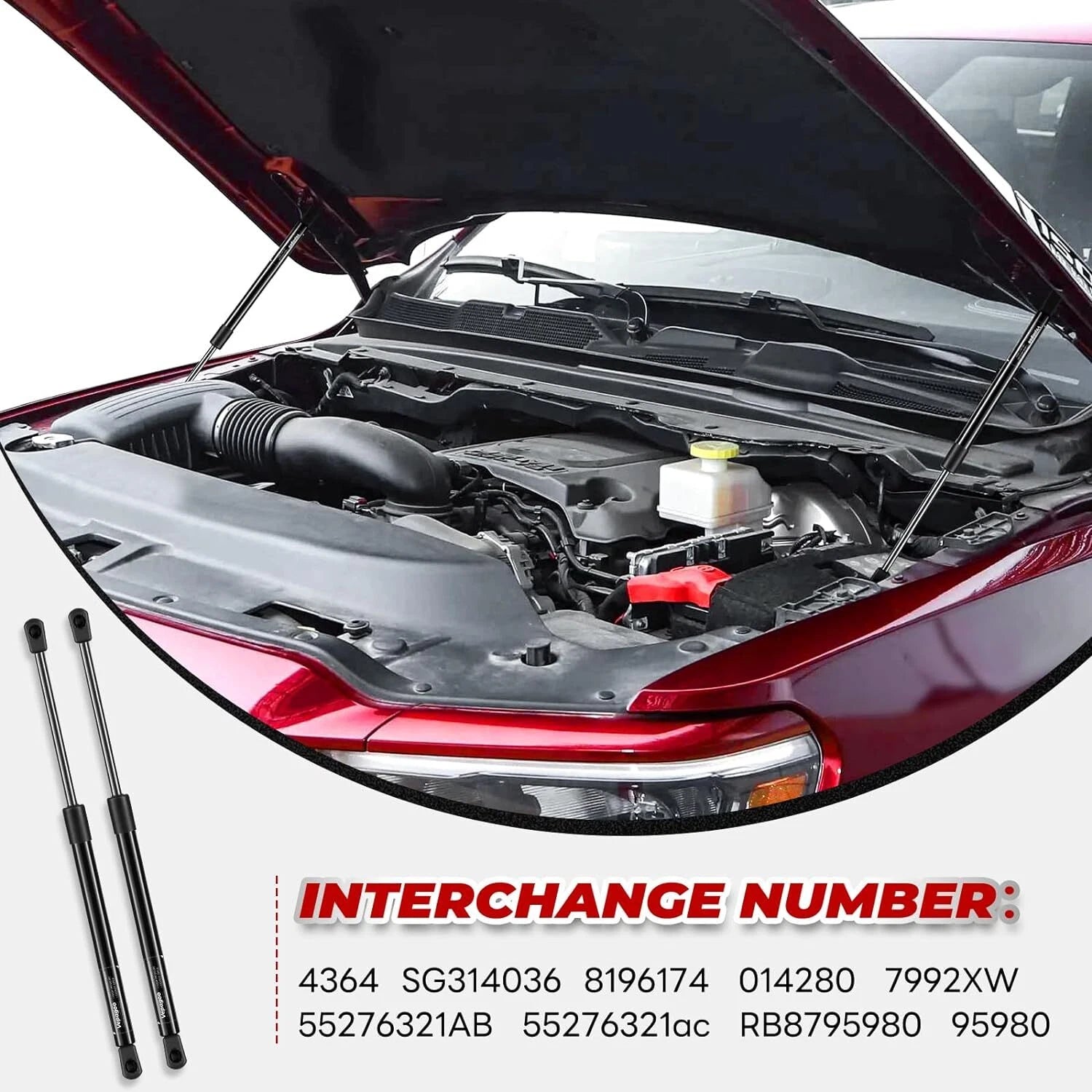 Front Hood Lift Supports Struts Shock for 2002–2008 Dodge Ram 1500 2500 3500