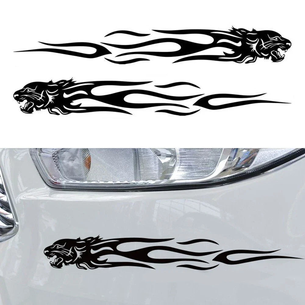 2 x Flame Totem Reflective Stickers for Cars & Motorcycles