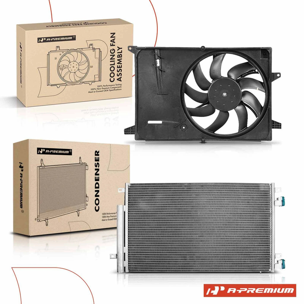 A/C Condenser & Cooling Fan Assembly for Chevy Spark (2013–2018)
