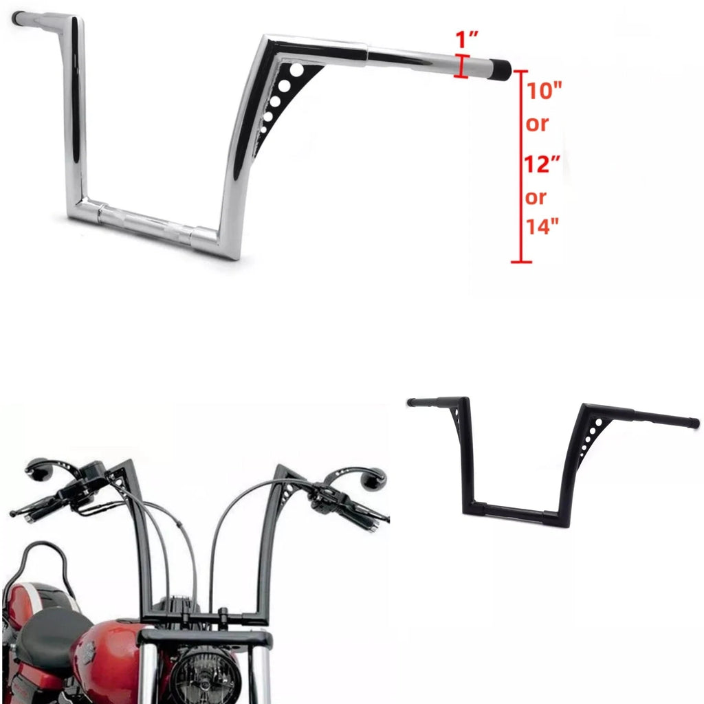 10" 12" 14" Rise Ape Hanger Bar 1.25" for Harley Softail Sportster (1986–2023)