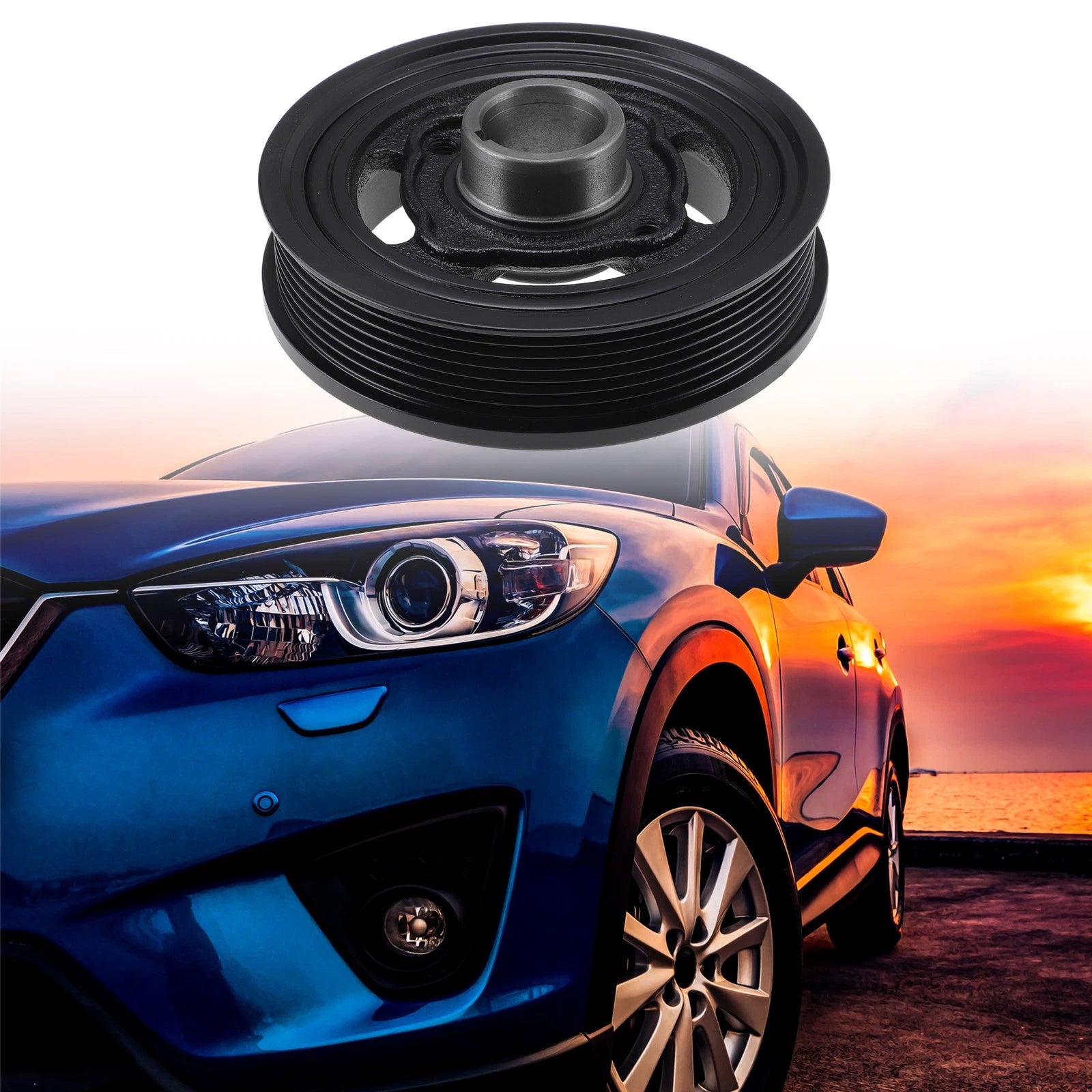 Engine Harmonic Balancer Crank Pulley for Toyota Camry  1347031030 Steel Black