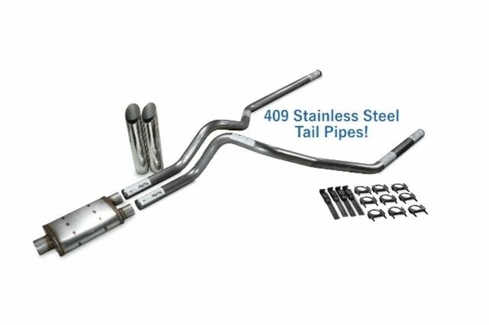 Dual Exhaust Kit for Dodge Ram 1500 (2019–2025) 2.5" Stainless Slash Tip
