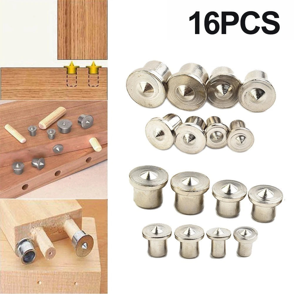 16Pcs Precision Dowel Center Positioning Markers for Woodworking (6-12mm)