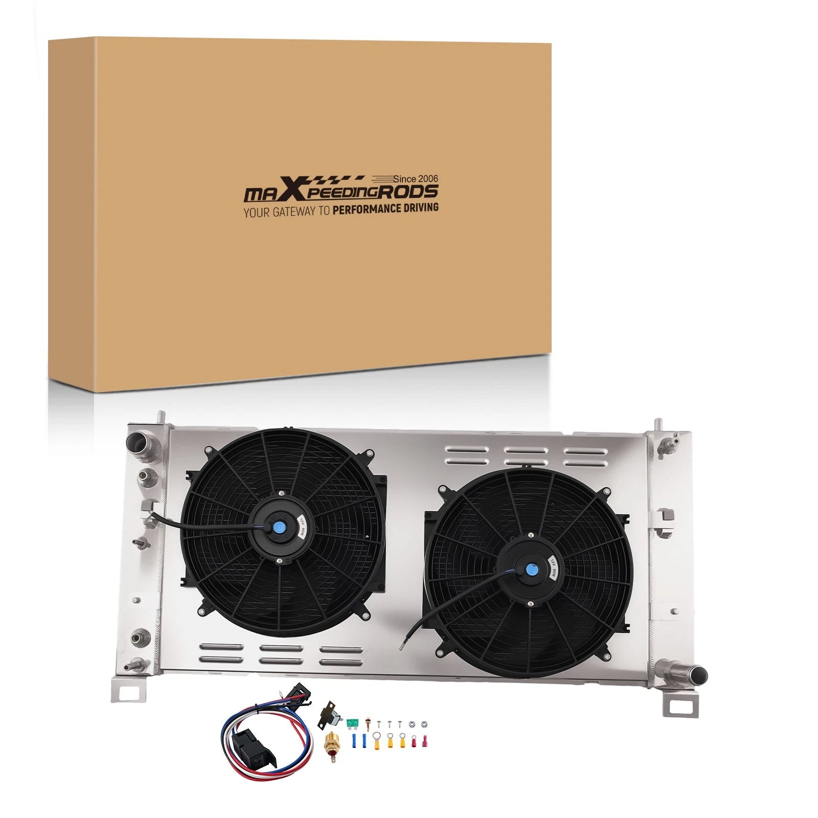 3 Row Aluminum Radiator Shroud Fan for Chevy Silverado GMC Sierra (1999–2011)