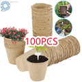 Set of 100 Biodegradable Nursery Pots for Garden Flower Plants