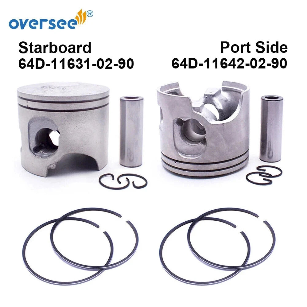 Piston & Ring Set for Yamaha V4 150-225HP (1990–1999) 64D-11631-02-90, 64D-11642-02-90