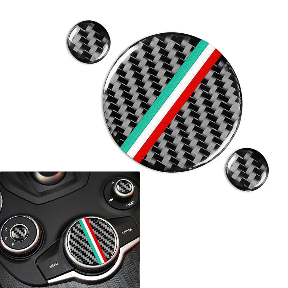 3X Center Console Switch Button Cover Trim for Alfa Romeo Giulia (2017–2019)