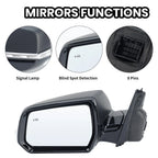 Side Mirror for Chevy Traverse (2018–2019) with Blind Spot & Turn Signal, 8 Pins