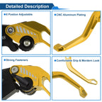 Short Brake Clutch Levers for Suzuki GSX-8S (2023–2025) Solid Gold Tone 1 Pair