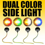 20pcs Dual Color LED Side Marker Lights for Truck Trailer (3/4 inch)