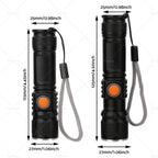 2X USB Rechargeable LED Flashlight Waterproof Torch