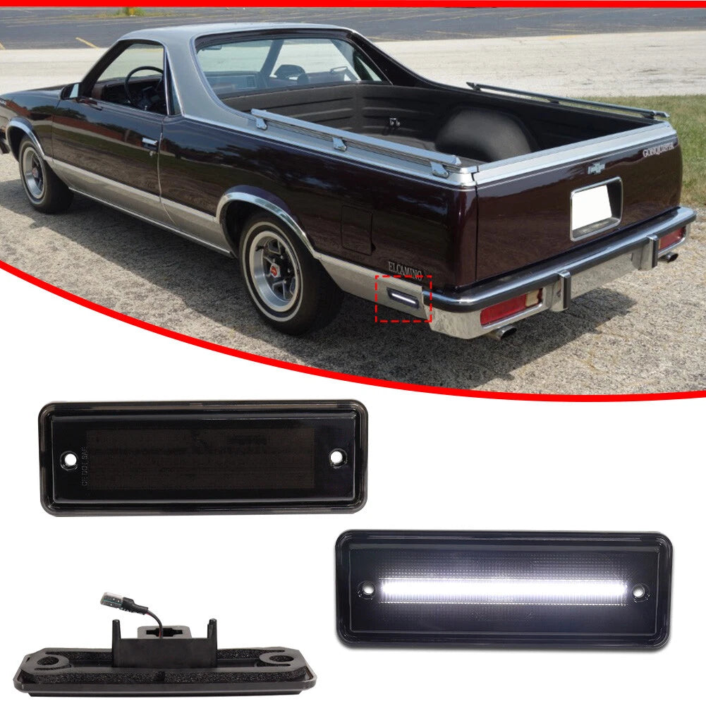2X Smoked White LED Rear Side Marker Lights for El Camino & Caballero (1978–1987)