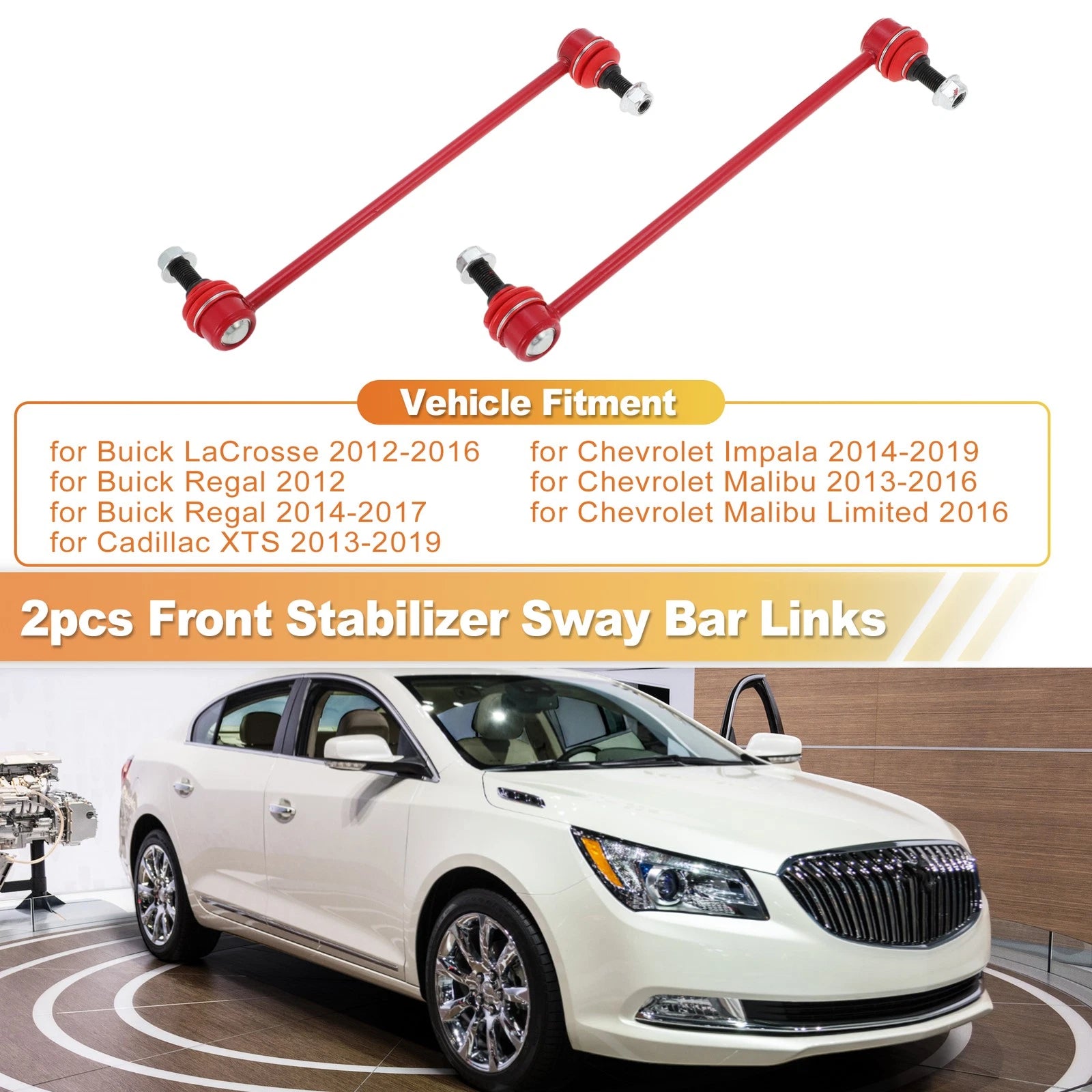 2pc Front Sway Bar Links for Chevrolet Impala Malibu Cadillac XTS (2014–2020)