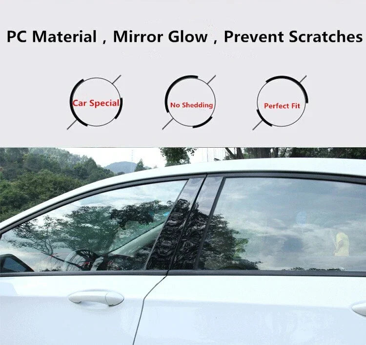 6x Glossy Black Pillar Posts Door Trim Cover for Hyundai Tucson (2021–2023)