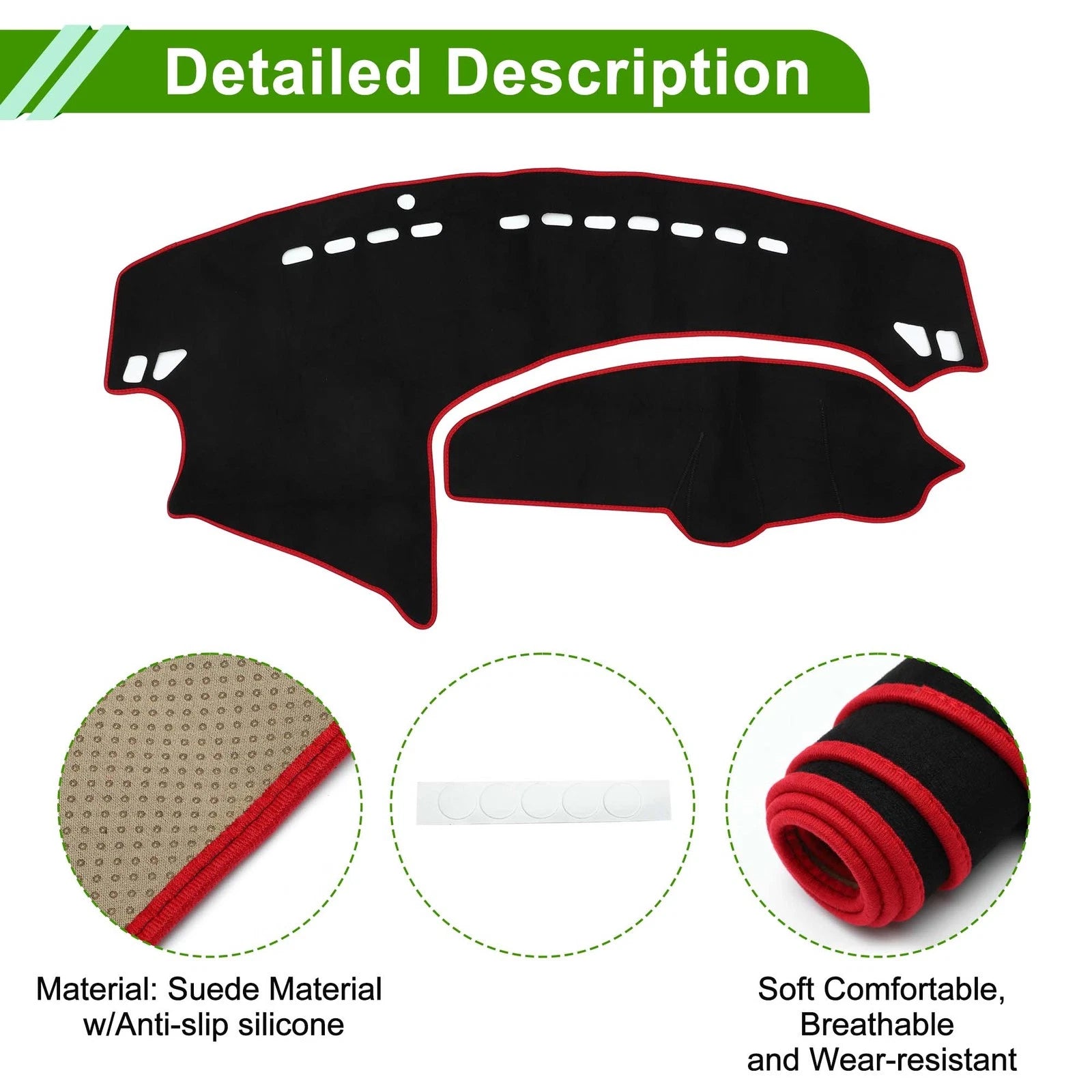 Dashboard Cover Mat for Mazda Axela (2009–2013) Black Red