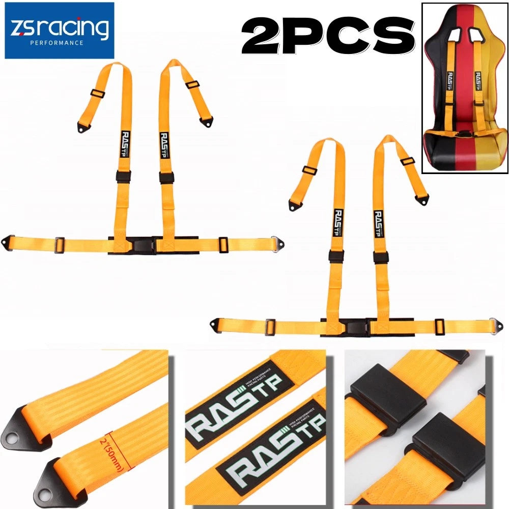2X 4 Point Racing Harness Buckle Seat Belt for Go-kart UTV ATV