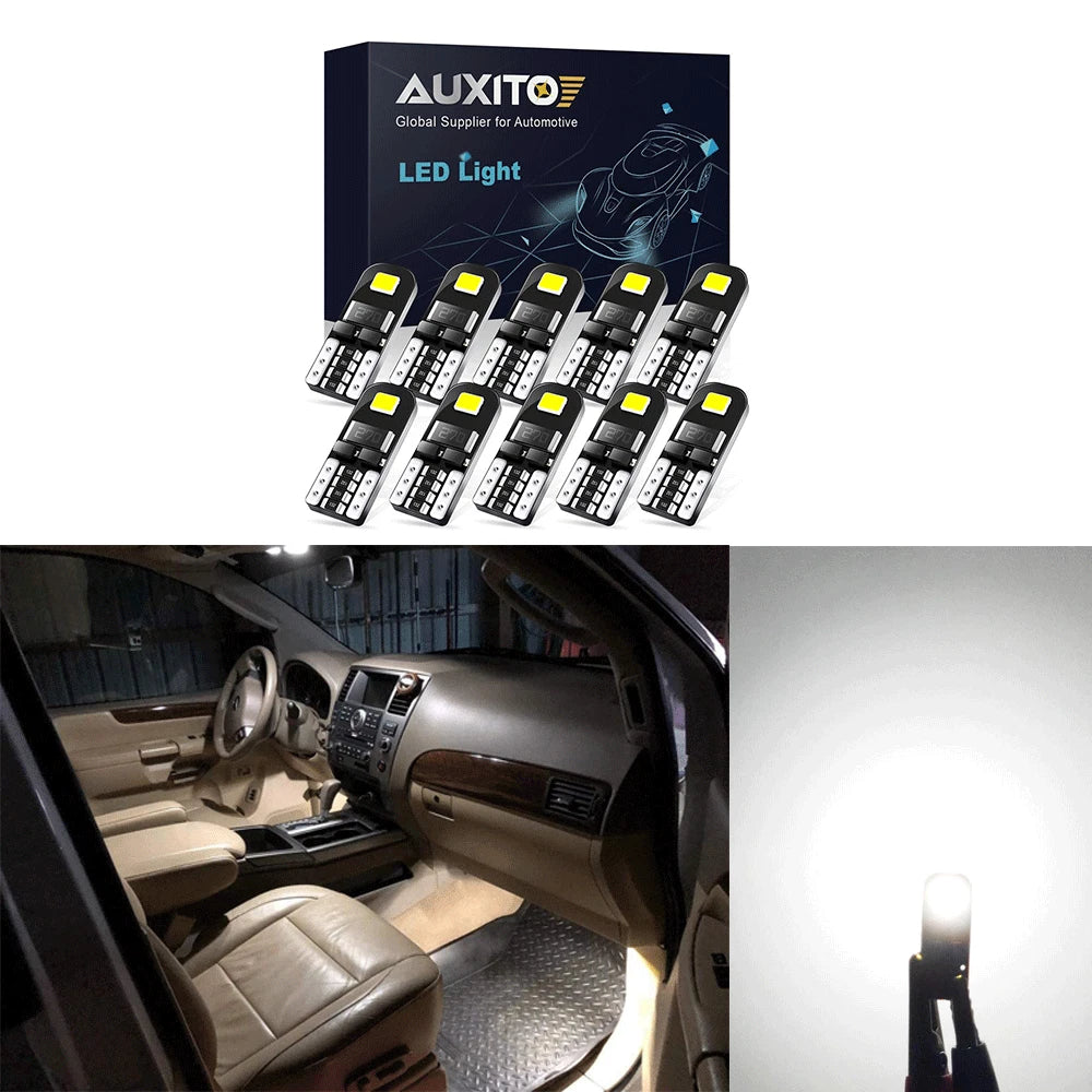 10X LED T10 194 168 Interior/License Plate Light Bulbs for Various Models (YYYY–YYYY)