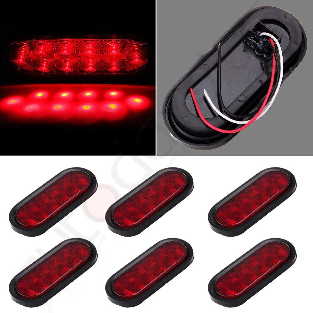 Set of 6 LED Tail Marker Lights for Trailer (12V)