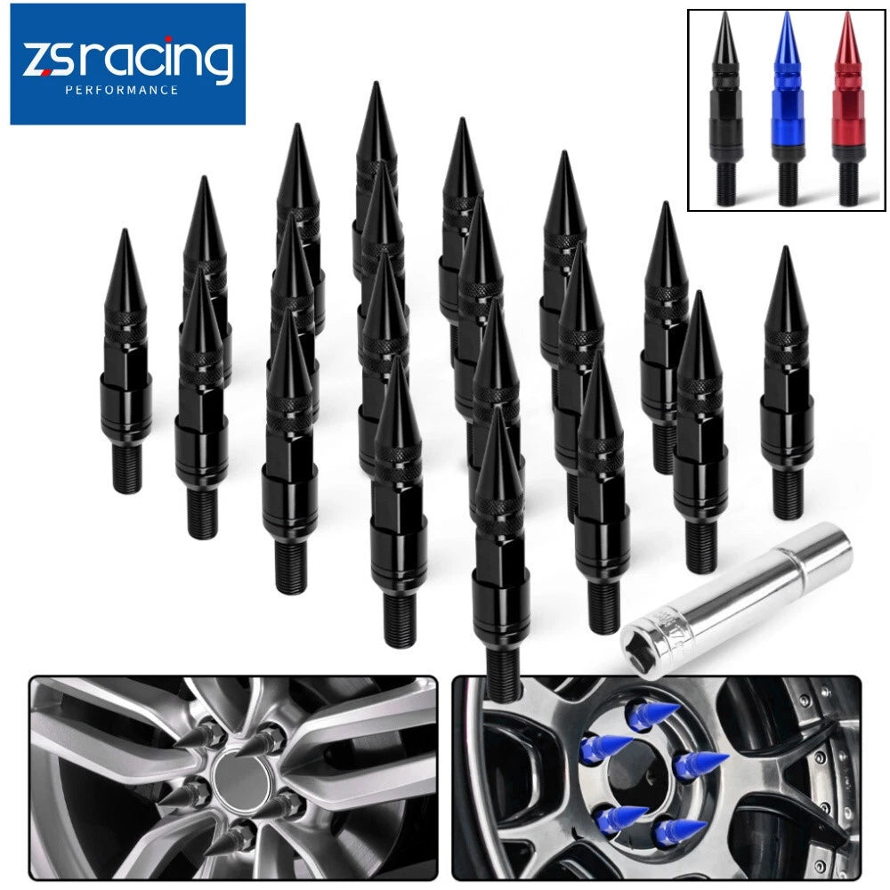 20PCS M14x1.5 Racing Wheel Spike Lug Nuts Closed End Ball Seat