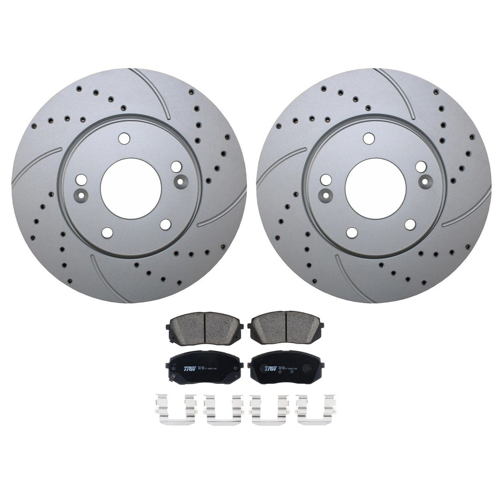 Front Brake Kit 280mm Drilled Disc Rotors & TRW Pro Ceramic Pads for Kona Seltos (2018–2023)