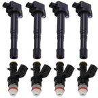 Set of 4 Fuel Injectors & 4 Ignition Coils for Honda CR-V 2.4L (2010–2011)