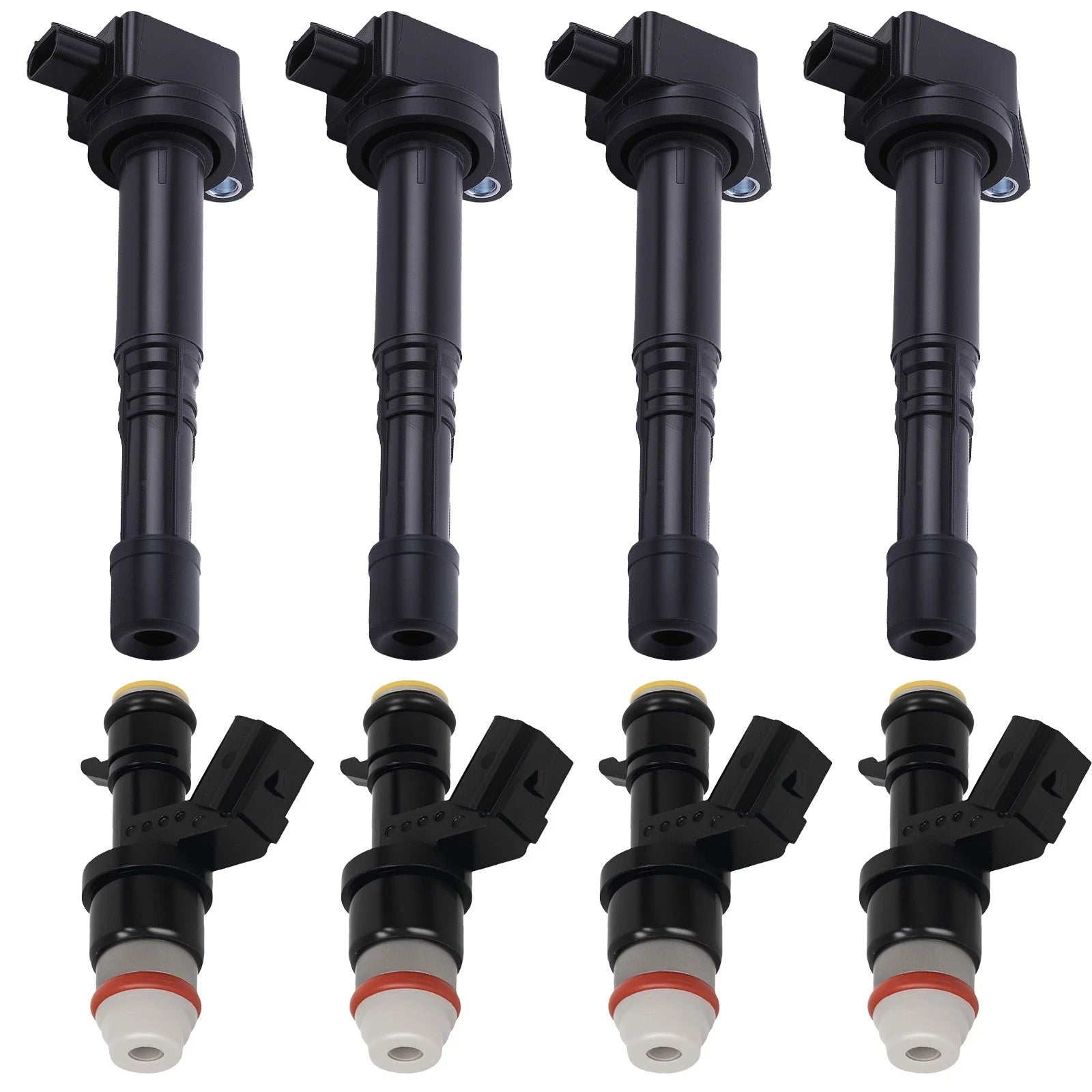 Set of 4 Fuel Injectors & 4 Ignition Coils for Honda CR-V 2.4L (2010–2011)