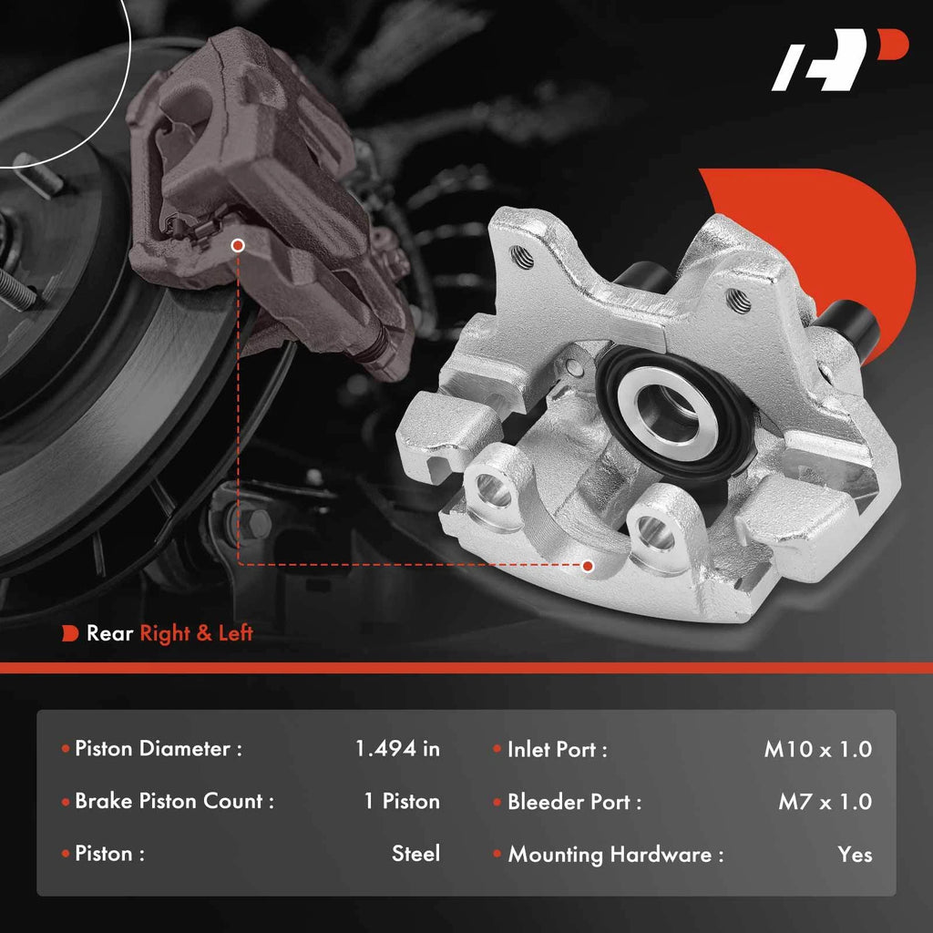 Pair Rear Disc Brake Calipers for BMW E34 525i 530i 535i (1988–1995)