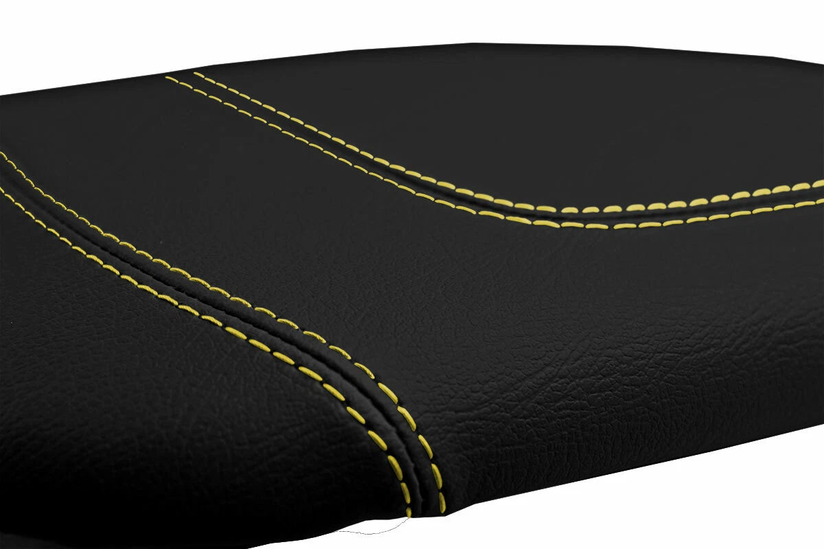 Console Lid Pull Over Cover Leather for Ford F150 Lariat (1997–2003) Yellow Stitch