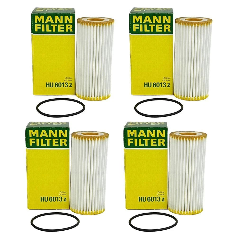 Set of 4 Mann Cartridge Engine Oil Filters for Audi A4, VW Jetta, Passat